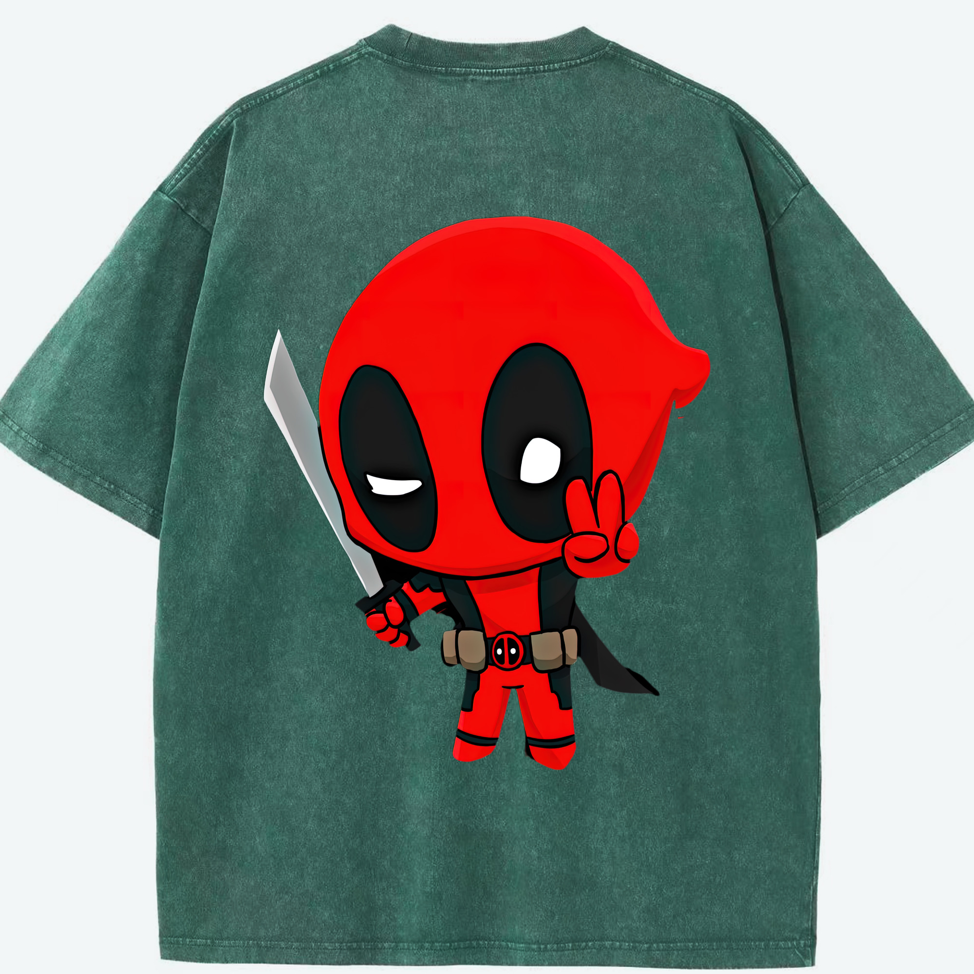 （画像用） Deadpool デッドプール 綿100% ヴィンテージ風 半袖Tシャツ（背面プリント）